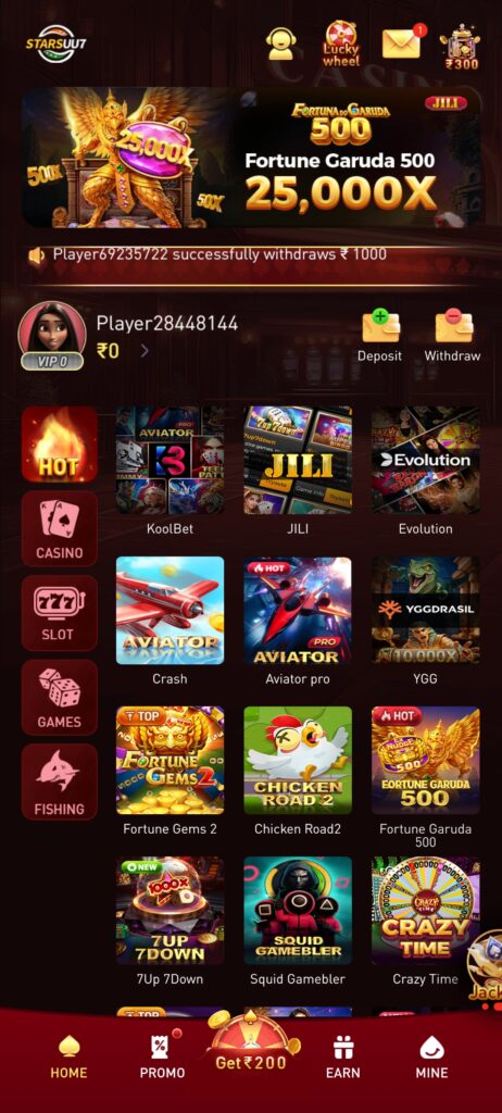 STARSUU 7 – Online Casino Games, Slots & Gaming Platform ₹200 bonus Download
